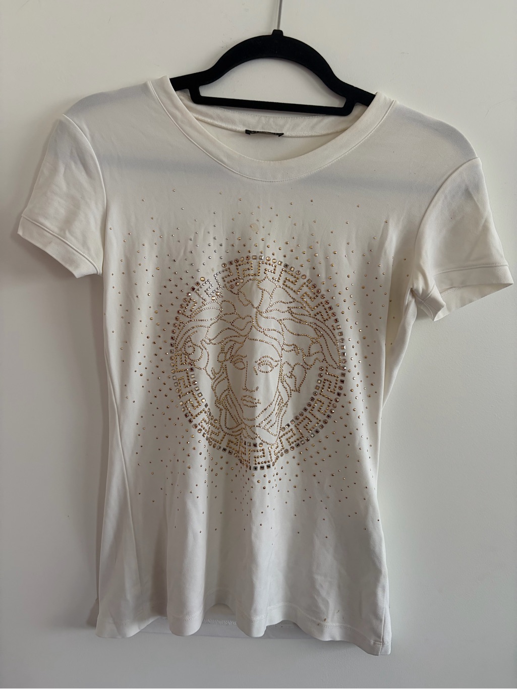 Versace Rhinestone Medusa Head T-Shirt